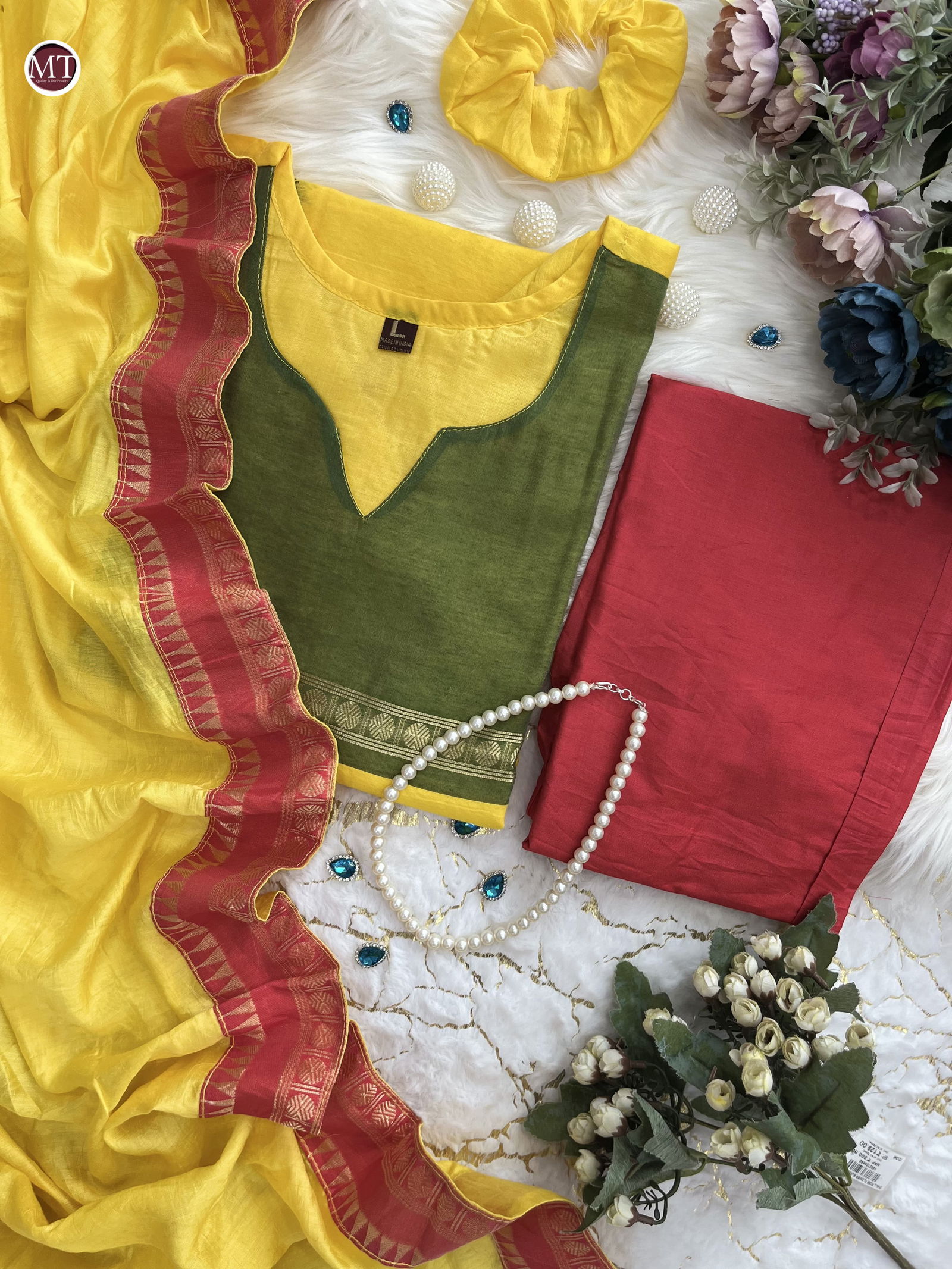 MT Special Kanchi Cotton Printed Kurti With Bottom Dupatta Wholesale Market In Surat
